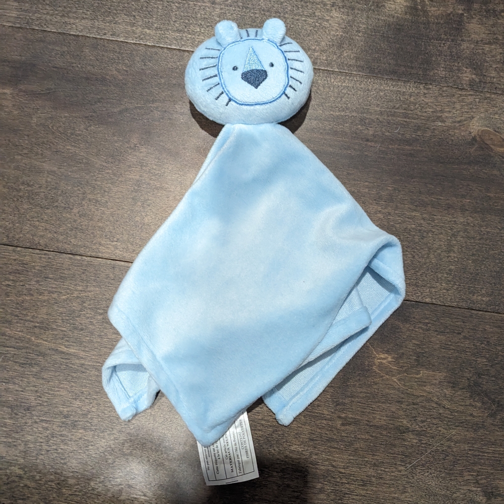 Blue lion Baby, newborn lovey security blanket.